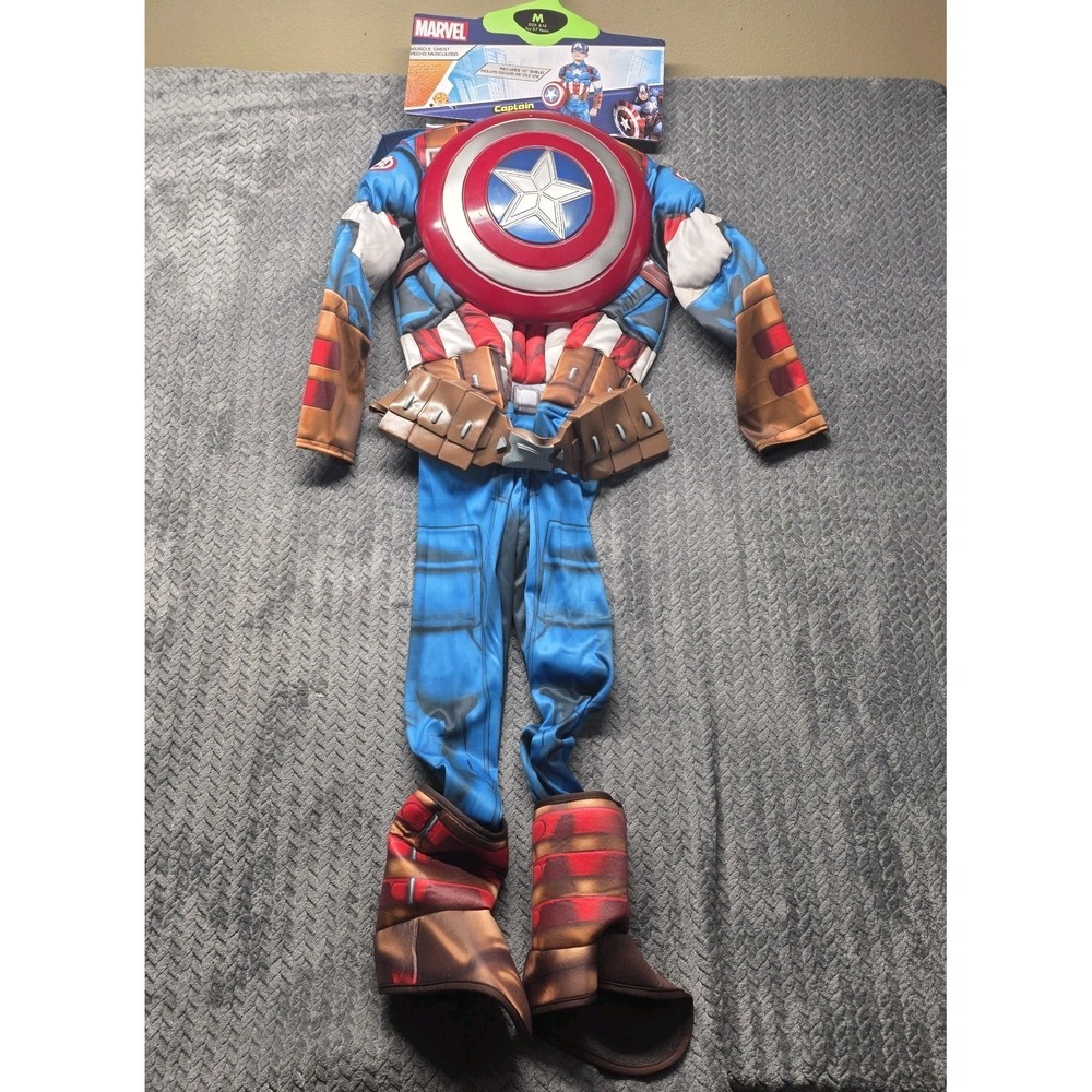 Marvel Captain America Boys Medium 8-10 Muscle Chest Costume Shield Rubie's